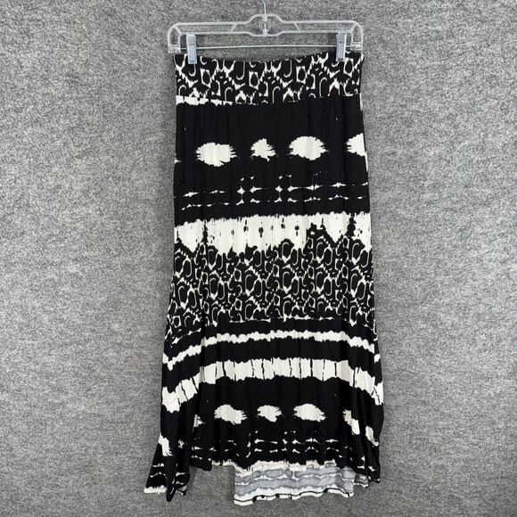 Karen Kane Skirt Women S Small Black Striped Maxi Long Pull On Rayon Mid Rise - Picture 2 of 7